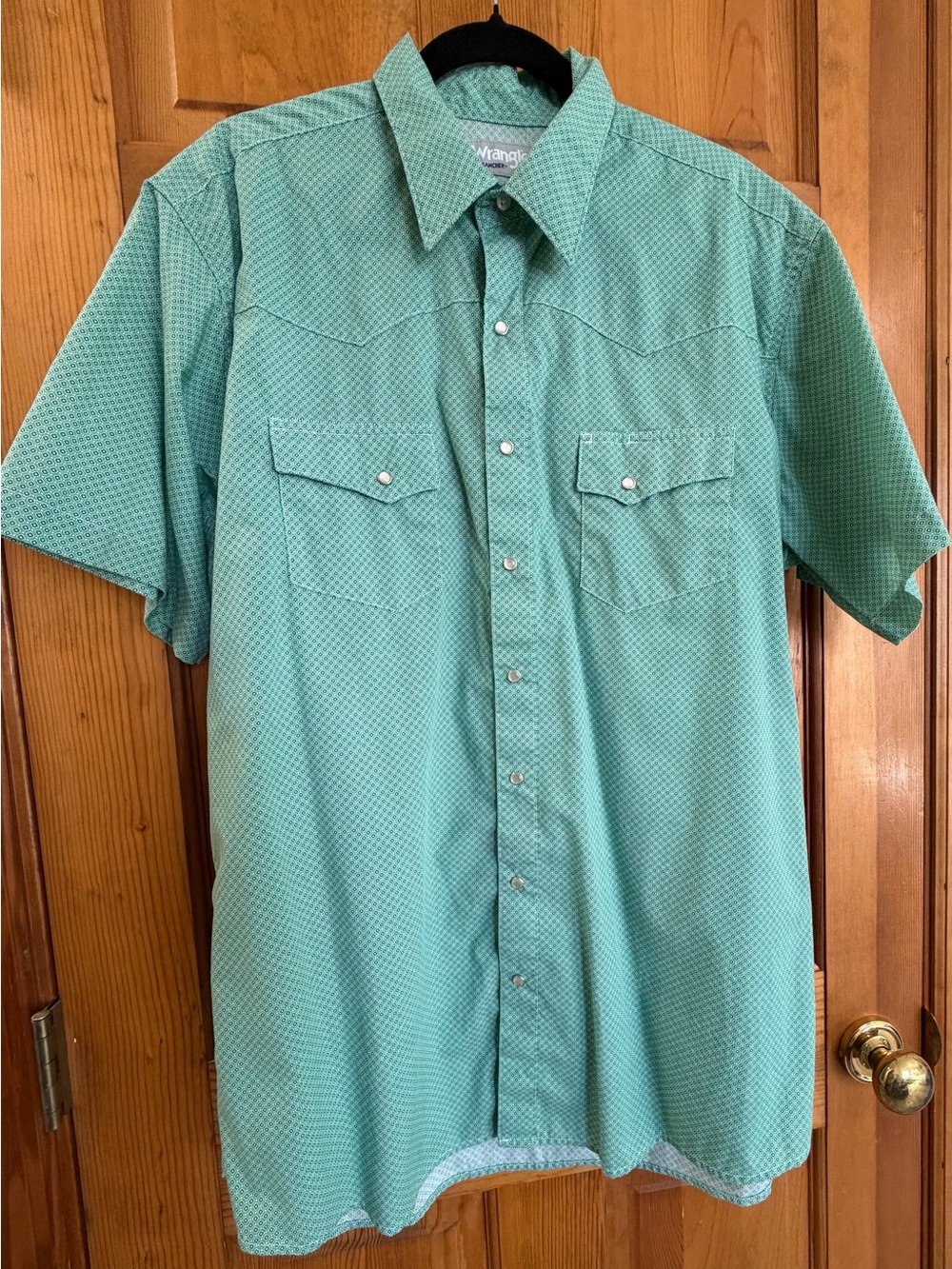 Wrangler Short-Sleeve Button-Down Shirt in Green